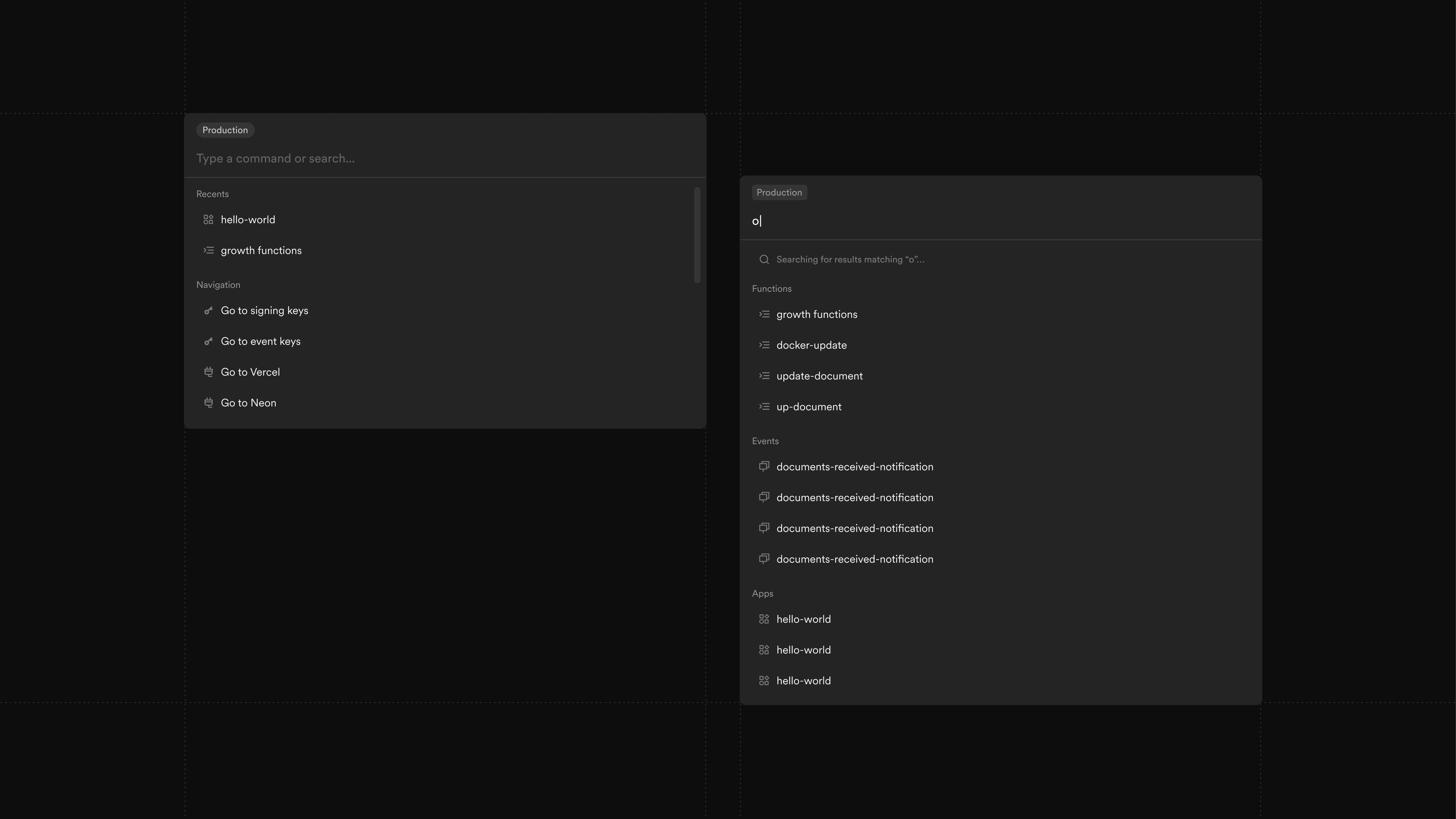 Quick search screenshot